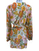 Gilner Farrar Size S White, Pink, Multi V Neck Long Sleeve Floral Sheer Dress White, Pink, Multi / S