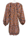 Cleobella Size S Purple, Orange & Green Cotton Floral Long Balloon Sleeve Dress Purple, Orange & Green / S