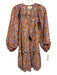 Cleobella Size S Purple, Orange & Green Cotton Floral Long Balloon Sleeve Dress Purple, Orange & Green / S