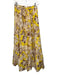 Significant Other Size 4 Cream, Brown & Yellow Linen Blend Floral Tiered Skirt Cream, Brown & Yellow / 4
