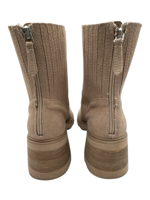 Dolce Vita Shoe Size 9 Beige Leather Upper Suede Elastic Sides Back Zip Boots Beige / 9