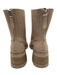Dolce Vita Shoe Size 9 Beige Leather Upper Suede Elastic Sides Back Zip Boots Beige / 9