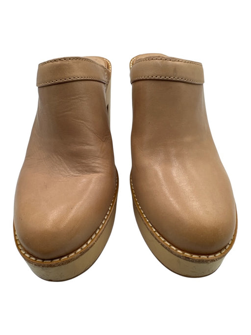 Kimberly Whitman for Antonio Melani Shoe Size 9.5 Beige Leather Upper Clog Mules Beige / 9.5