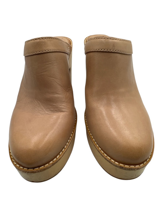 Kimberly Whitman for Antonio Melani Shoe Size 9.5 Beige Leather Upper Clog Mules Beige / 9.5