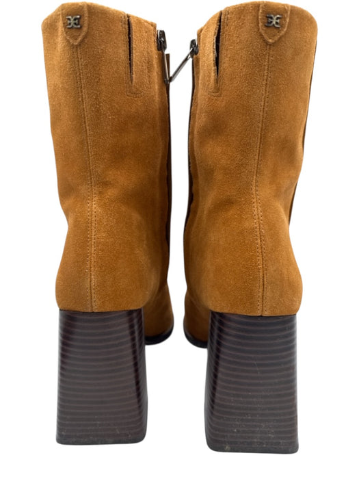 Sam Edelman Shoe Size 9.5 Tan Brown Leather Upper Suede Side Zip Ankle Boots Tan Brown / 9.5
