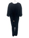 IRO Size 26 Black Polyester Short Sleeve Open Back Slim Leg Sash Jumpsuit Black / 26