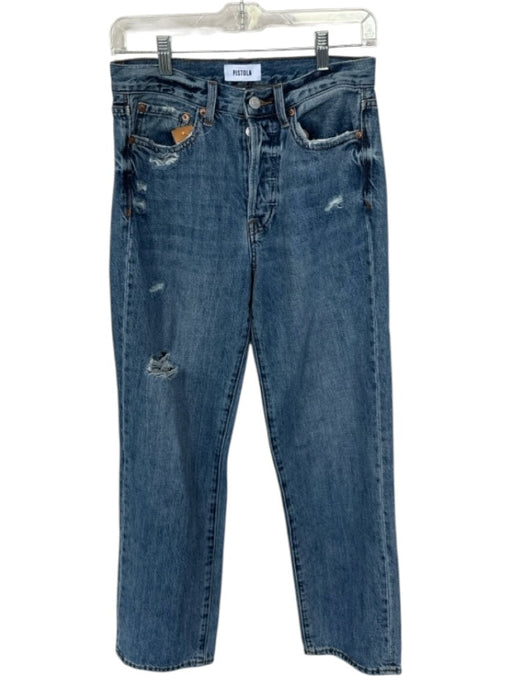 Pistola Size 26 Med Dark Wash Cotton Denim High Waist Button Fly Jeans Med Dark Wash / 26