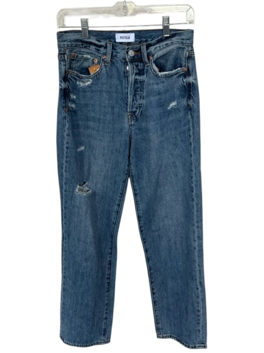 Pistola Size 26 Med Dark Wash Cotton Denim High Waist Button Fly Jeans Med Dark Wash / 26