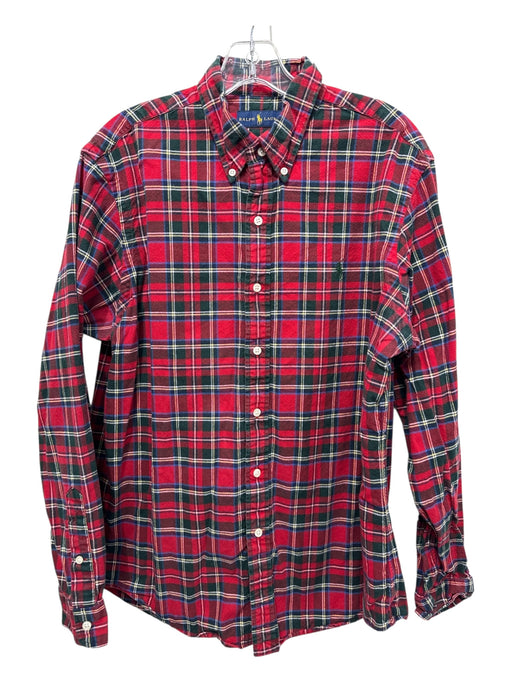 Ralph Lauren Size L Red & Multi Cotton Plaid Button Down Men's Long Sleeve Shirt Red & Multi / L