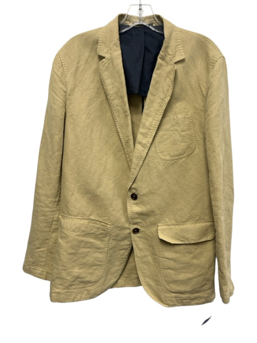 Sid Mashburn Tan Linen Blend Solid 2 Button Men's Blazer Tan / 50