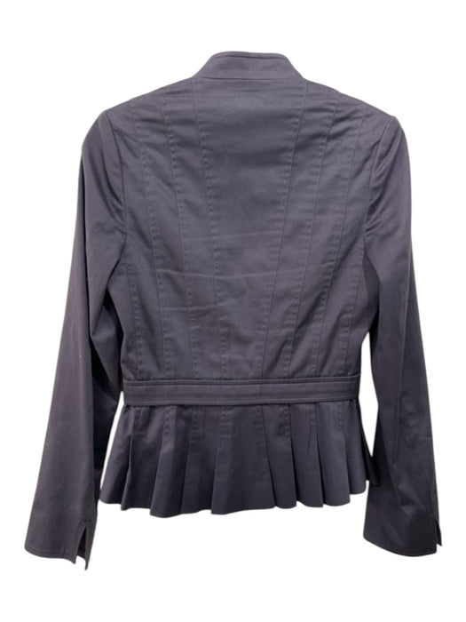 Reiss Size XS Slate Blue Cotton Blazer Button Front Pleated Peplum Jacket Slate Blue / XS