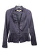 Reiss Size XS Slate Blue Cotton Blazer Button Front Pleated Peplum Jacket Slate Blue / XS