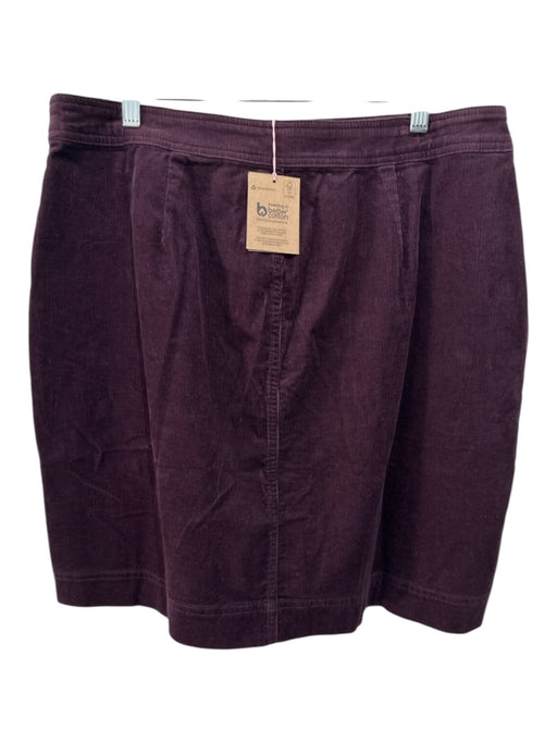 Boden Size 14 Eggplant Cotton Blend Corduroy Button Front Pockets Skirt Eggplant / 14