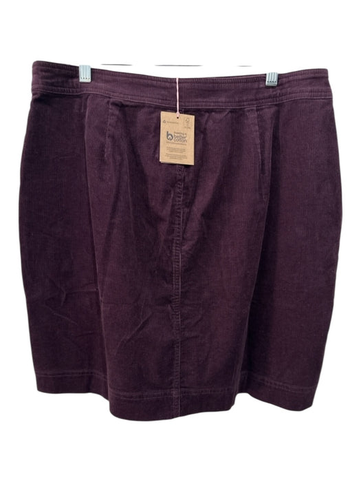 Boden Size 14 Eggplant Cotton Blend Corduroy Button Front Pockets Skirt Eggplant / 14