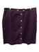 Boden Size 14 Eggplant Cotton Blend Corduroy Button Front Pockets Skirt Eggplant / 14