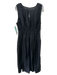 J. Crew Size L Black Ramie Blend Sleeveless V Neck Gathered Waist Midi Dress Black / L