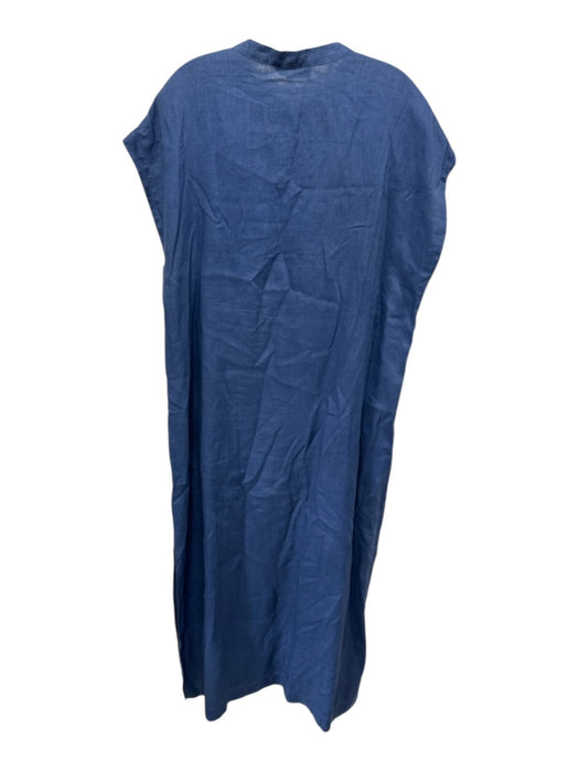 Banana Republic Size L Blue Linen Button Detail Dress Blue / L