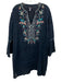 Johnny Was Workshop Size XL navy blue & multi Ramie Long Bell Sleeve Dress navy blue & multi / XL