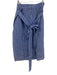 Ann Mashburn Size XL Blue & White Cotton Wrap Skirt Embroidered Pockets Skirt Blue & White / XL