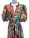 Vince Camuto Size 12 Blue & Multi Cotton Blend Short Puff Sleeve Midi Dress Blue & Multi / 12