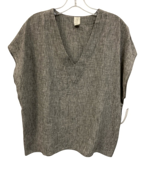 Joie Size S Gray Polyester V Neck Heathered Cap Sleeve Boxy Top Gray / S