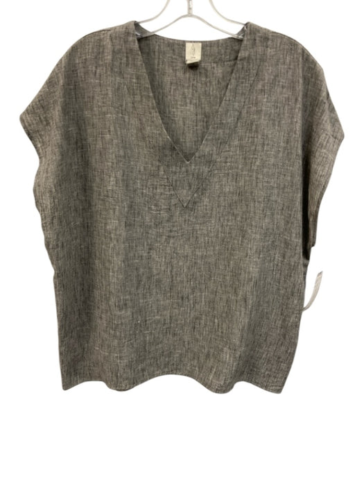 Joie Size S Gray Polyester V Neck Heathered Cap Sleeve Boxy Top Gray / S