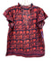 La Plage Size M Navy & Red Cotton V Neck Ruffle Cap Sleeve Floral Top Navy & Red / M