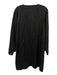 Saks Fifth Ave Size XL Black Linen Split Neck Long Sleeve Midi Dress Black / XL
