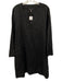 Saks Fifth Ave Size XL Black Linen Split Neck Long Sleeve Midi Dress Black / XL