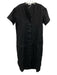 Standard James Perse Size 4 Black Linen Short Sleeve Button Up Midi Dress Black / 4