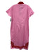 Sail To Sable Size L Pink & Red Cotton Tunic Maxi Embroidered Design Dress Pink & Red / L