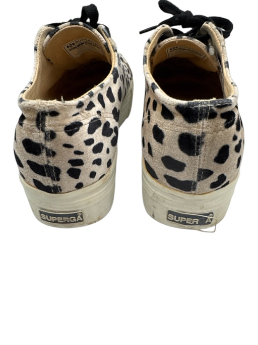 Superga Shoe Size 8.5 Tan & black Synthetic Leopard Print Lace Up Sneakers Tan & black / 8.5