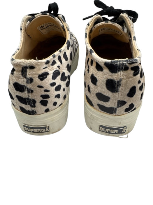 Superga Shoe Size 8.5 Tan & black Synthetic Leopard Print Lace Up Sneakers Tan & black / 8.5