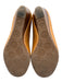 Tory Burch Shoe Size 9 Brown Leather Wedge Wood Logo Pumps Brown / 9