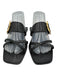 Dolce Vita Shoe Size 9 Black Leather Upper Ankle Buckle Criss Cross Flat Sandals Black / 9