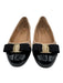 Salvatore Ferragamo Shoe Size 9 Beige & Black Leather Quilted Patent Toe Flats Beige & Black / 9