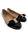 Salvatore Ferragamo Shoe Size 9 Beige & Black Leather Quilted Patent Toe Flats Beige & Black / 9