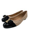 Salvatore Ferragamo Shoe Size 9 Beige & Black Leather Quilted Patent Toe Flats Beige & Black / 9