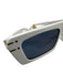 Christian Dior White Acetate Tinted Lens Rectangle Slim Flat Top Sunglasses White