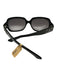 Fendi Black Acetate Gradient Lens Round Rectangular Oversized Sunglasses Black