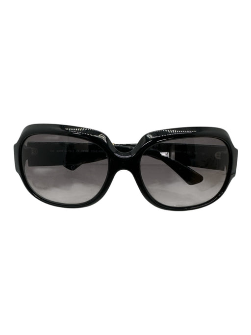Fendi Black Acetate Gradient Lens Round Rectangular Oversized Sunglasses Black