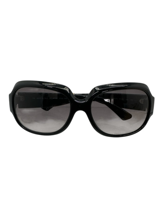 Fendi Black Acetate Gradient Lens Round Rectangular Oversized Sunglasses Black