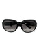 Fendi Black Acetate Gradient Lens Round Rectangular Oversized Sunglasses Black