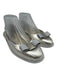Salvatore Ferragamo Shoe Size 9 Silver Leather Upper Bow detail Metallic Flats Silver / 9