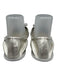 Salvatore Ferragamo Shoe Size 9 Silver Leather Upper Bow detail Metallic Flats Silver / 9