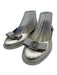 Salvatore Ferragamo Shoe Size 9 Silver Leather Upper Bow detail Metallic Flats Silver / 9