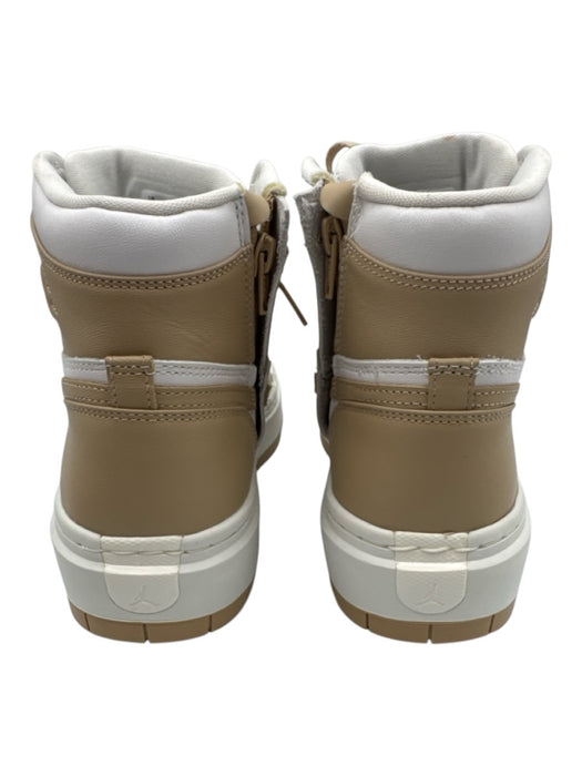 Air Jordan Shoe Size 9.5 White & Beige Leather High Top Color Block Sneakers White & Beige / 9.5