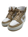 Air Jordan Shoe Size 9.5 White & Beige Leather High Top Color Block Sneakers White & Beige / 9.5