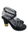Fendi Shoe Size 39.5 Black & Gold Leather Toe Strap Logo Block Heel Pumps Black & Gold / 39.5