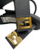 Fendi Shoe Size 39.5 Black & Gold Leather Toe Strap Logo Block Heel Pumps Black & Gold / 39.5
